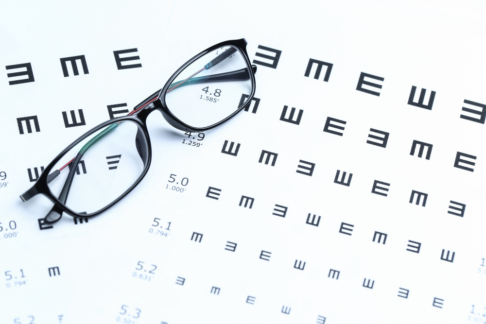 Glasses on Eye Chart